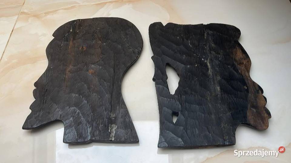 Afrykańska rzeźba głowa kobiety i mężczyzny Gdańsk