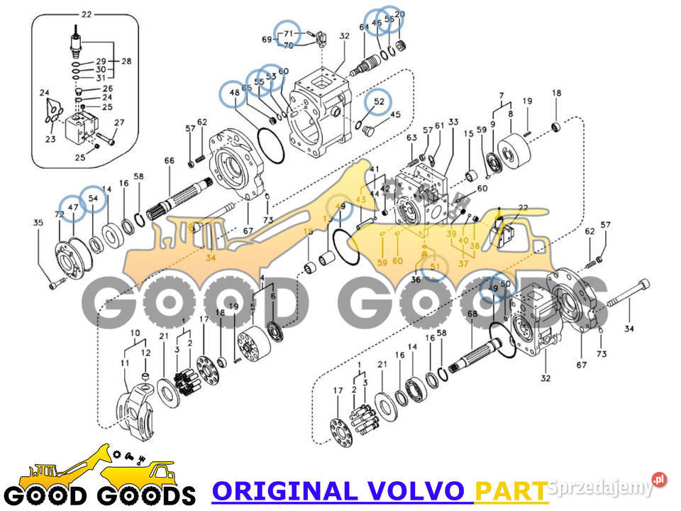 VOLVO ZESTAW USZCZELEK POMPY HYDRAULICZNEJ Części do maszyn budowlanych mazowieckie Władysławów