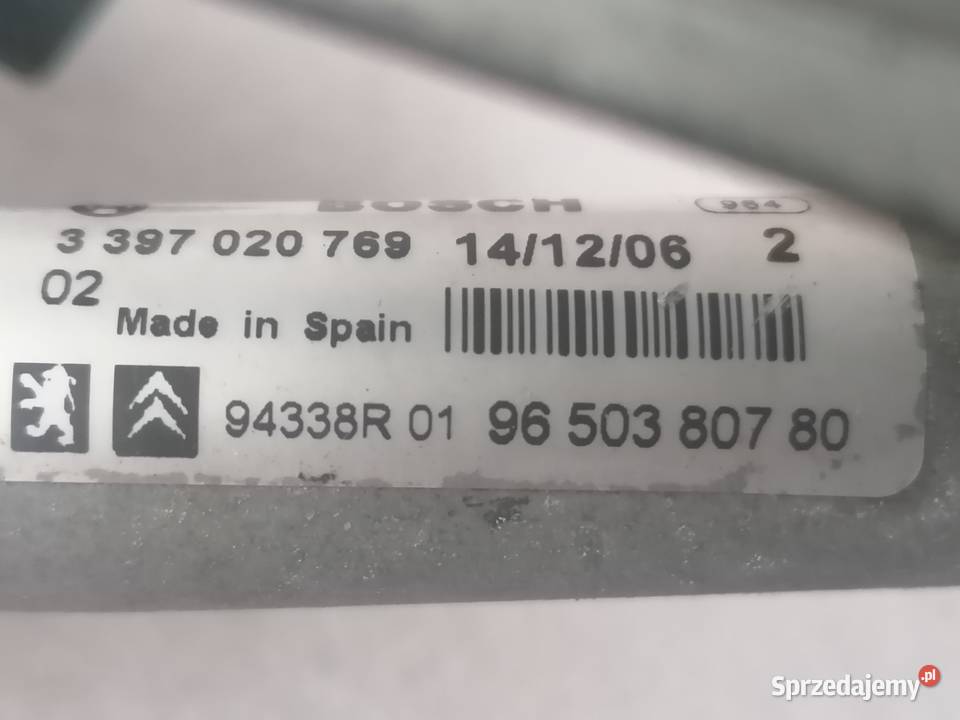 silniczek mechanizm wycieraczek przód 9650380780 Piotrków Trybunalski