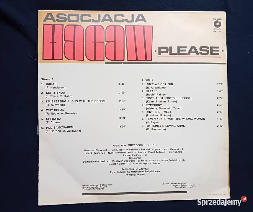 LP Please Asocjacja Hagaw PNMuza 1985 r SX 2223 sprzedam