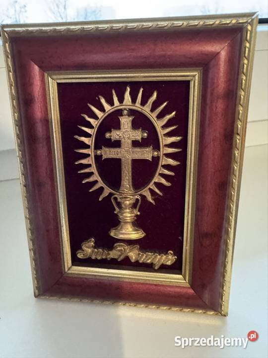 Św Krzyż hostia pamiątka z czasów PRL Vintage Częstochowa