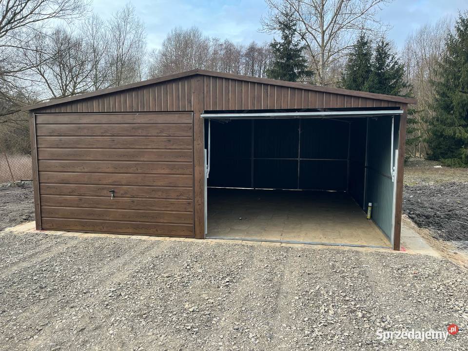 GARAŻ BLASZANY Ciemny orzech Lublin