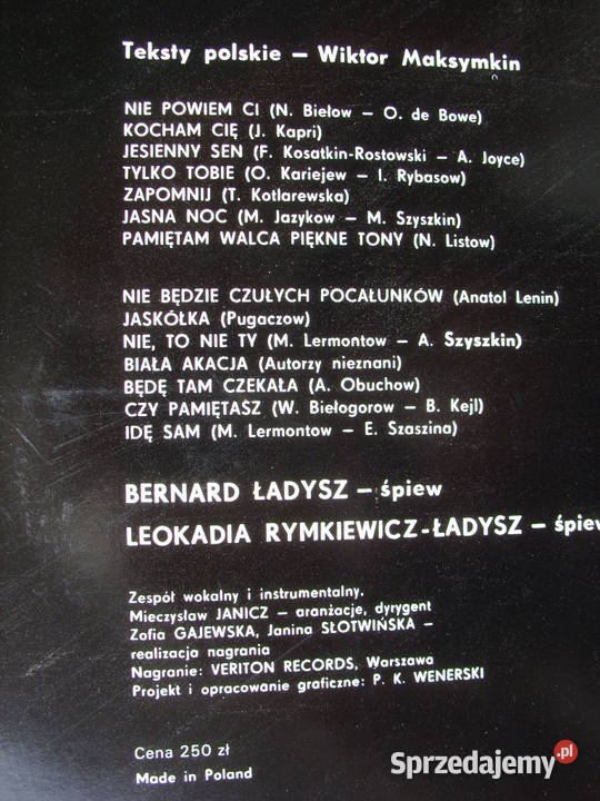 K BERNARD LADYSZSTARE ROMANSE ROSYJSKIE 2 LP dolnośląskie
