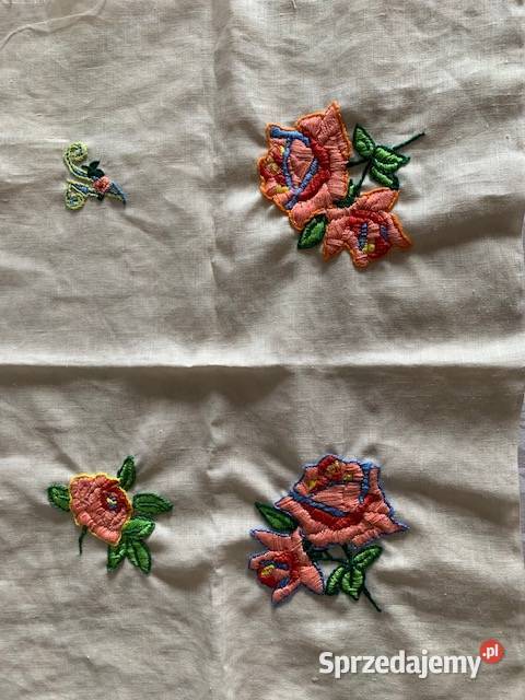 Haft rękodzieło kwiaty kolorowe inicjał A hand sprzedam