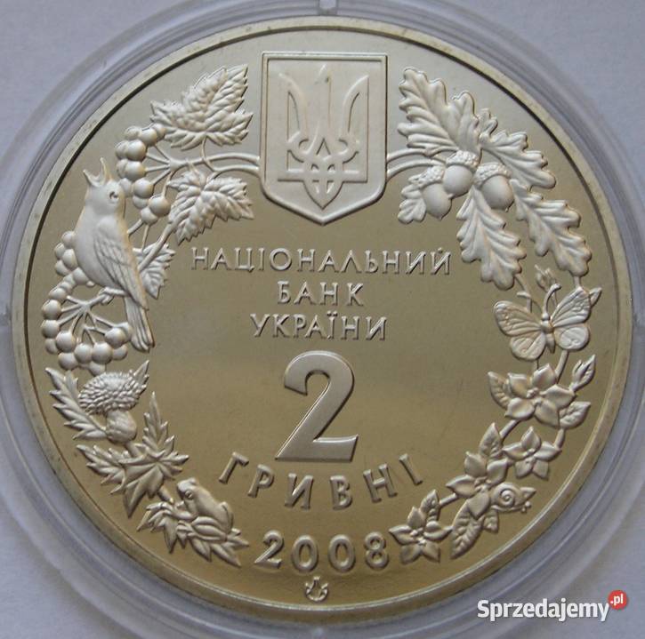 Ukraina 2 hrywny 2008 sęp kasztanowaty stan 1 Łódź