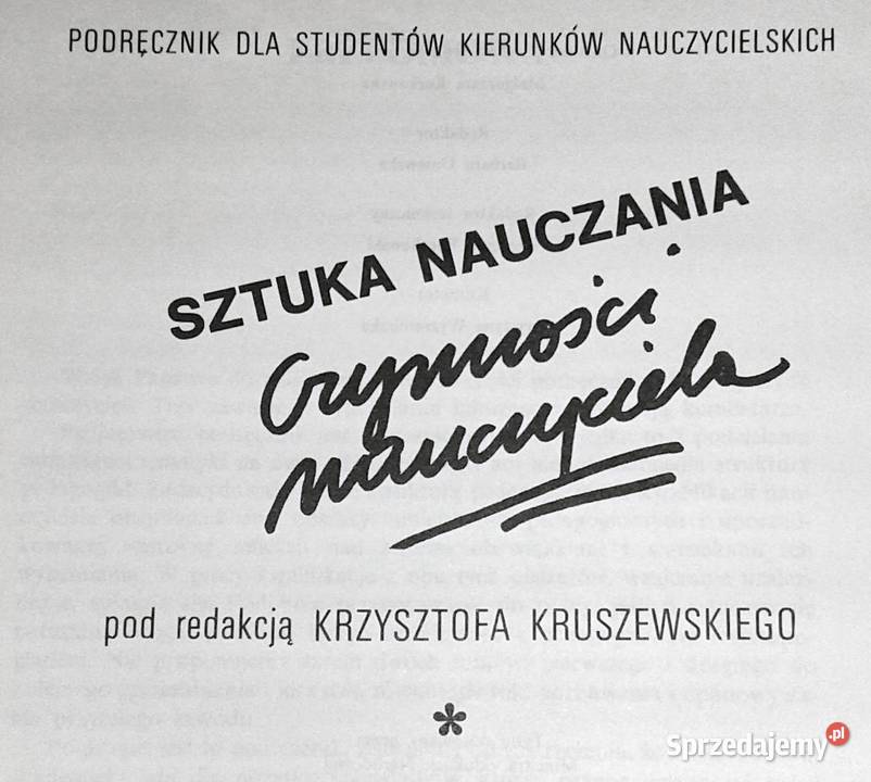 Sztuka nauczania Czynności nauczyci Tom 1 K Chełm