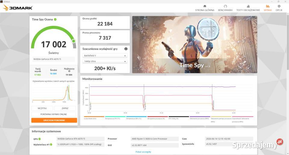 Karta graficzna RTX 4070 TI 12GB ASUS TUF GAMING mazowieckie Żyrardów