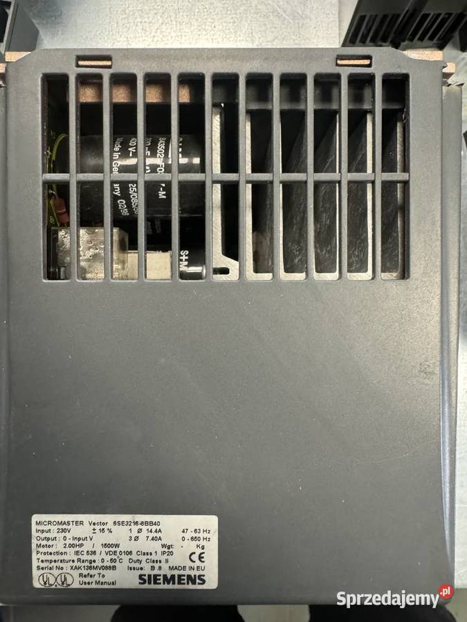 6SE32128BA40 Siemens Micromaster Vector Falownik Bratoszewice