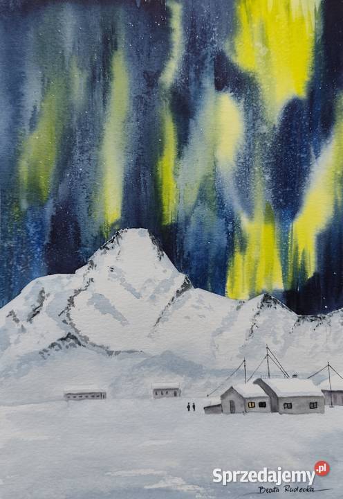 Akwarela Akwarelka Obraz pt Zorza Gdańsk