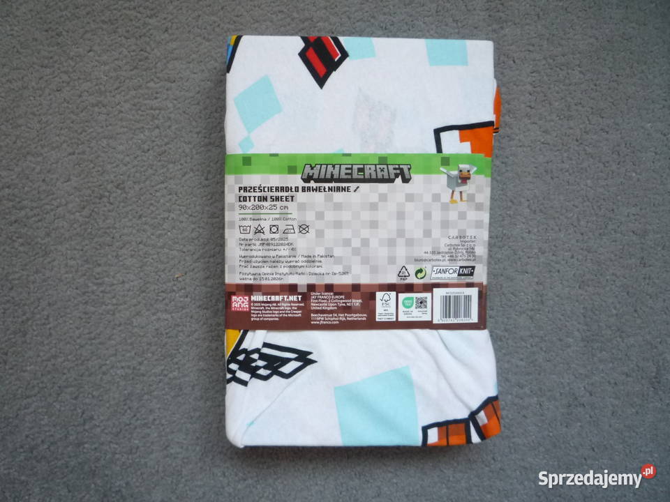 Minecratf Prześcieradło bawełniane jersey z