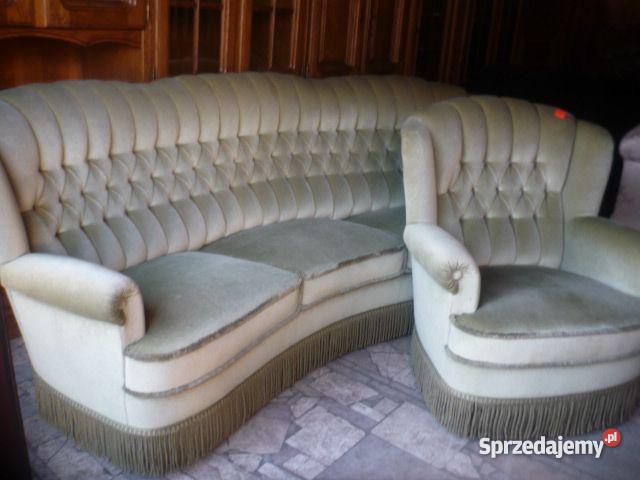kpl wypoczynkowy sofa dwa fotele z frędzlami