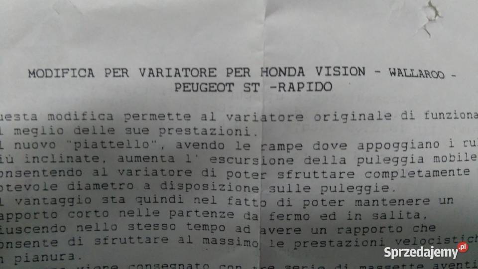ROLKI WARIATORA WARIATOR POLINI HONDA VISION