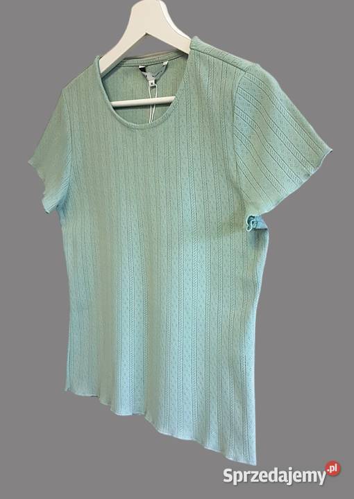 Damska bluzka oliwkowa bawełniana z krótkim Chrzanów