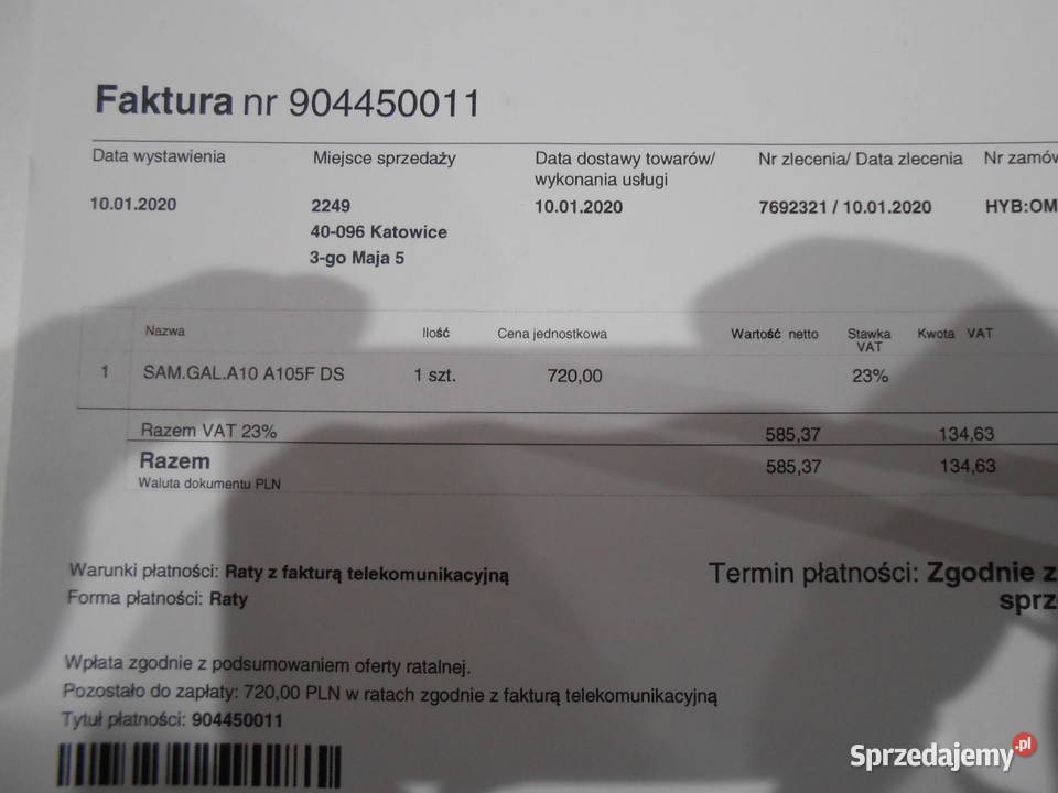 Samsung Galaxy A10 DualSIM NOWY śląskie Katowice sprzedam