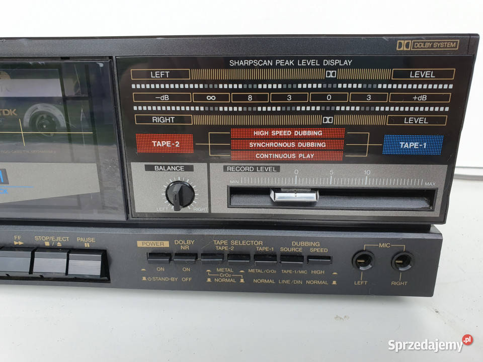 sharp RT W500 Stereo Cassette Deck magnetofon wielkopolskie Międzychód sprzedam