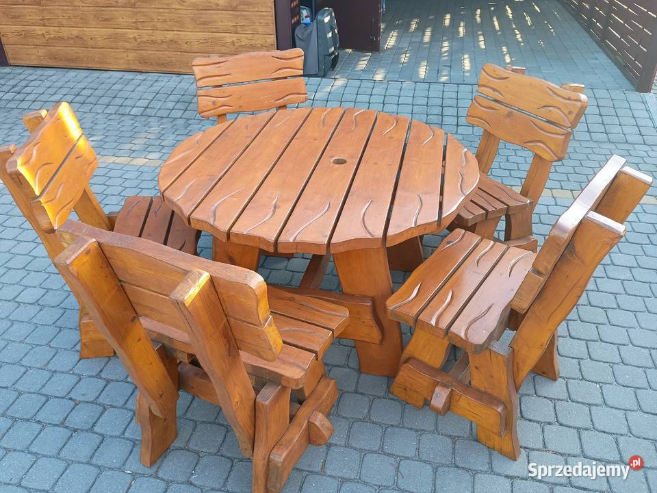 Komplet ogrodowy z drewna