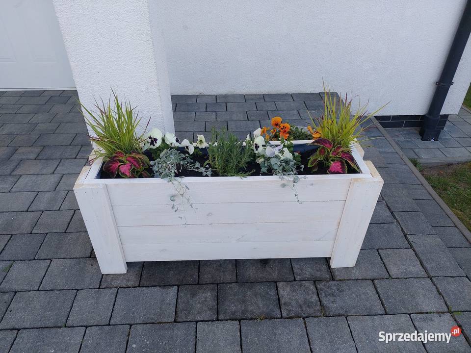 Donica drewniana doniczka skrzynka 1203030 folia