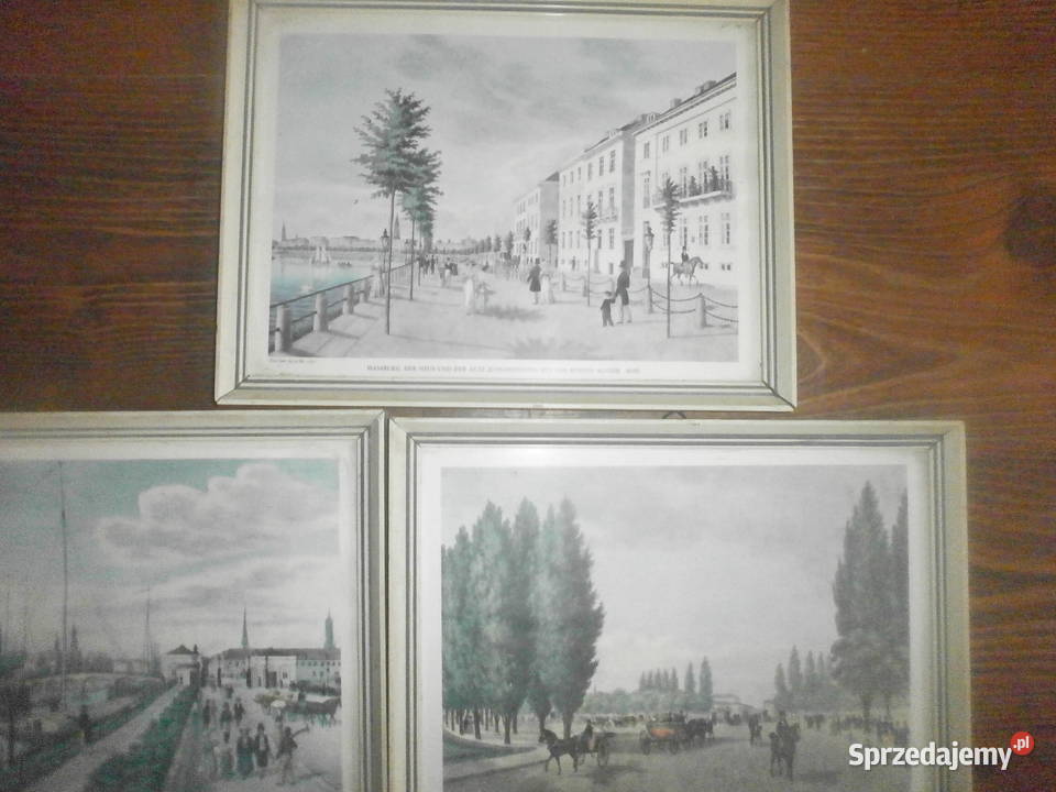 ramka obraz obrazki lata 183040r Hamburg 5 sztuk Antyki lubuskie Zielona Góra