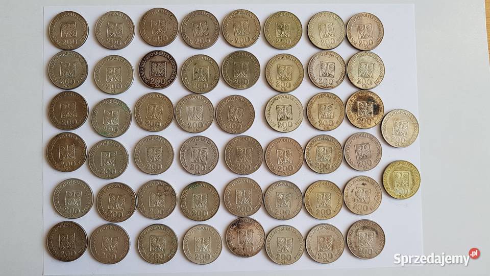 50 x 200 XXXlecia PRL 1974 mapka Ag srebro 625 Numizmatyka Dąbrowa Górnicza