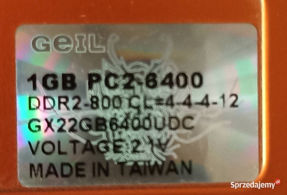 Pamięć RAM 4x 1GB GeIL DDR2 PC26400 800 MHz CL4 Wrocław