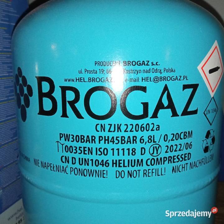 Butla helu 68l pusta błękitna BROGAZ Warszawa sprzedam