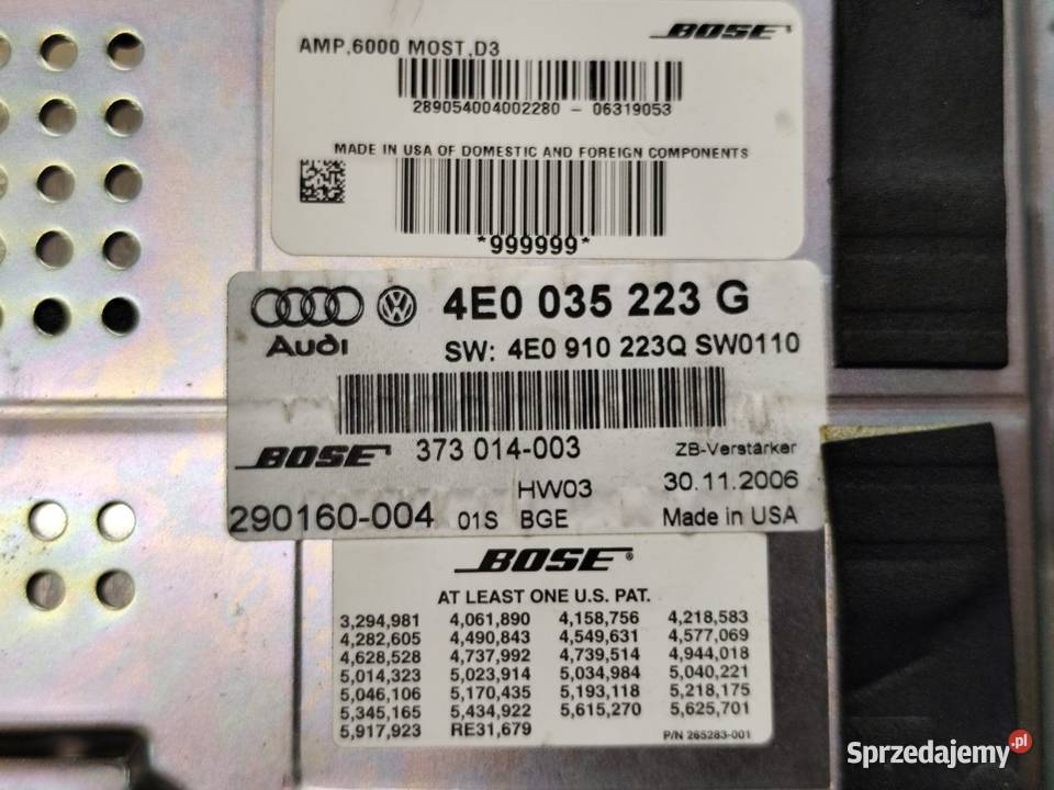Audi A8 D3 Ii Lift Wzmacniacz Audio Głosnikowy sprzedam