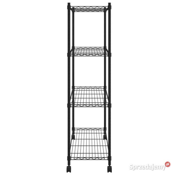 4poziomowy regał na kółkach 90x35x142 czarny 200 Pozostałe Warszawa