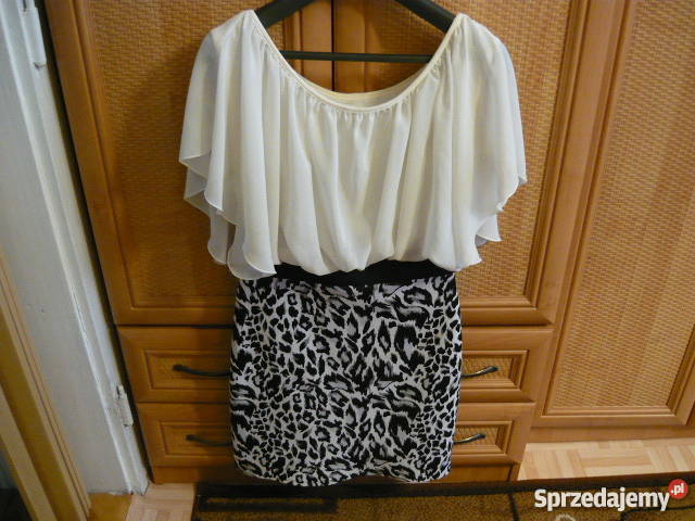 Sukienka kremowo czarna Myszków sprzedam