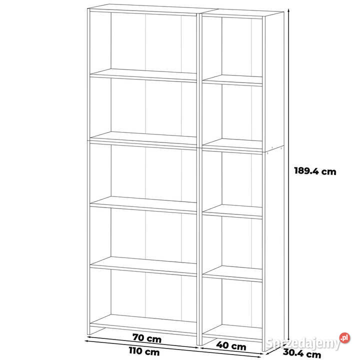 Regał Na Książki 110 Drewniany Nowoczesny Na