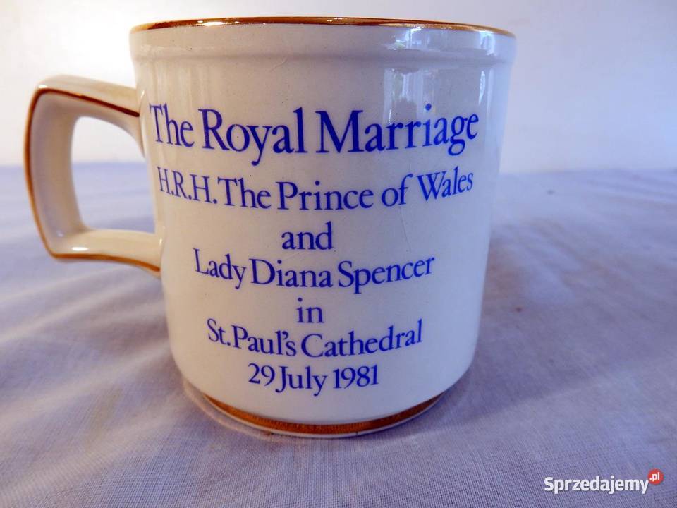 Małżeństwo Księcia Walii i Lady Spenser PREZENT Porcelana i szkło Piła