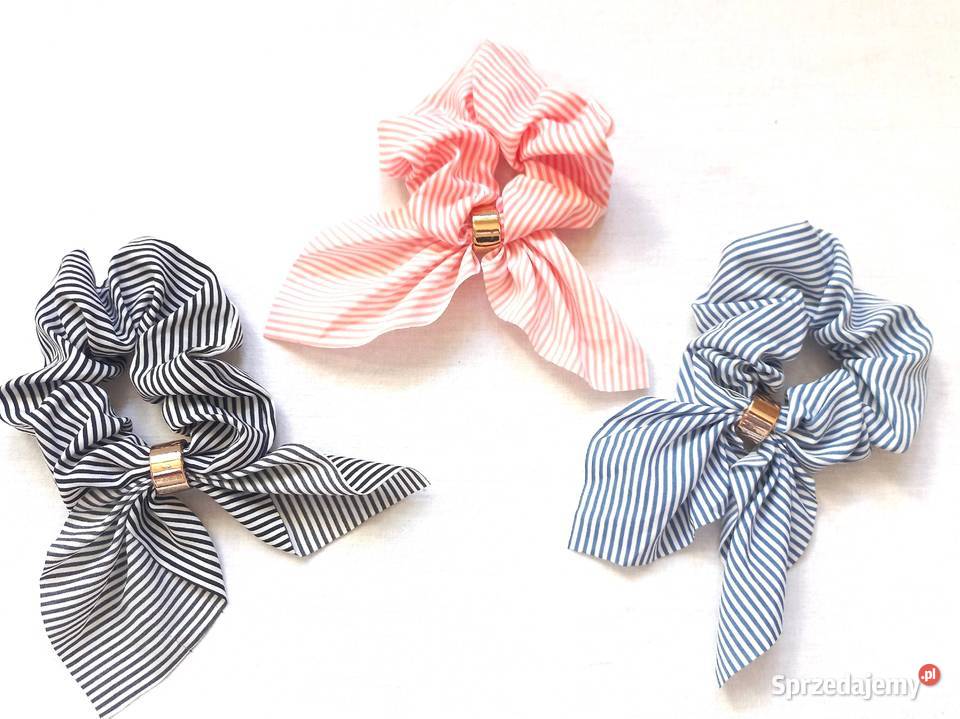 Gumka do włosów Scrunchie PASKI kpl3 NOWE Dodatki Białystok