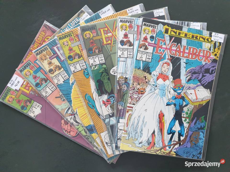 Excalibur 7 komiksów Marvel USA 1989 Komiksy pomorskie Gdynia