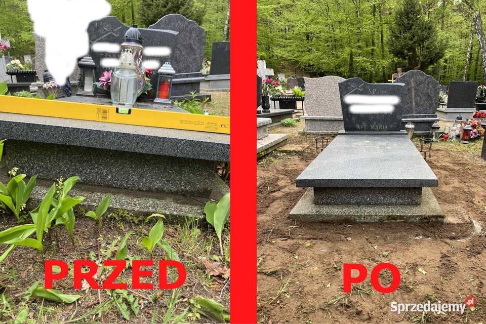 Podnoszenie pomników odnawianie liter układanie pomorskie Gdynia