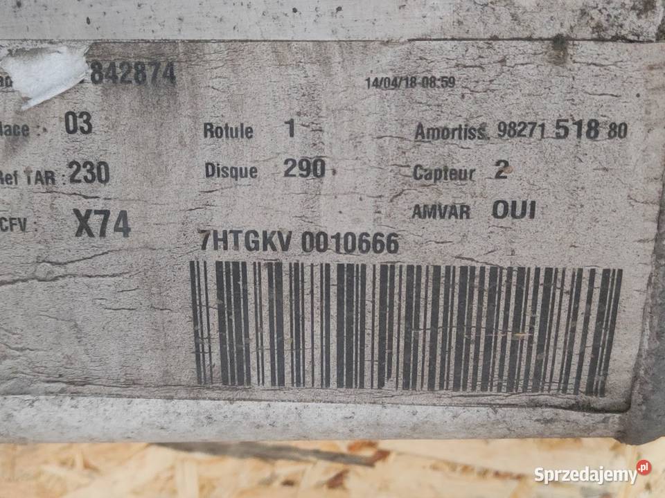 Belka Sanki Wózek Zawieszenie Tył Citroen DS7 Pleszew