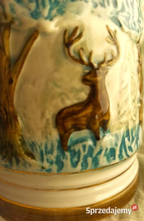 KUFEL MYŚLIWSKI porcelanowy ROYAL DUX sygnowany Bytom