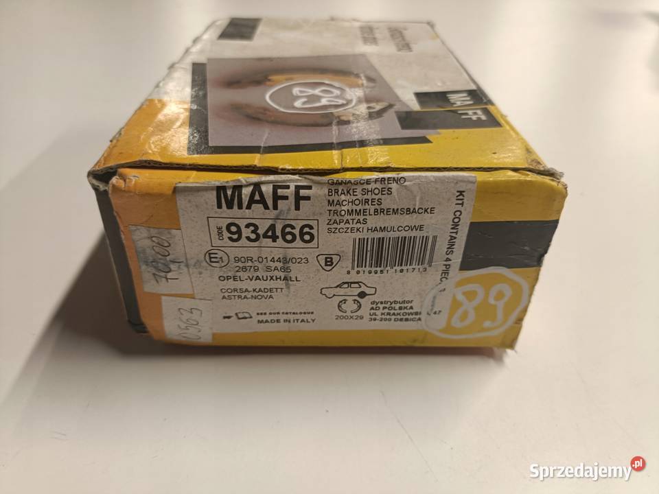 Opel Kadett E Corsa A TYLNE SZCZĘKI HAMULCOWE Szczęki hamulcowe sprzedam