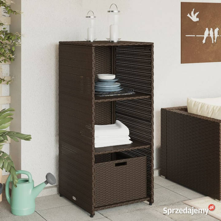 Szafka ogrodowa brązowa 50x55x115 polirattan Warszawa