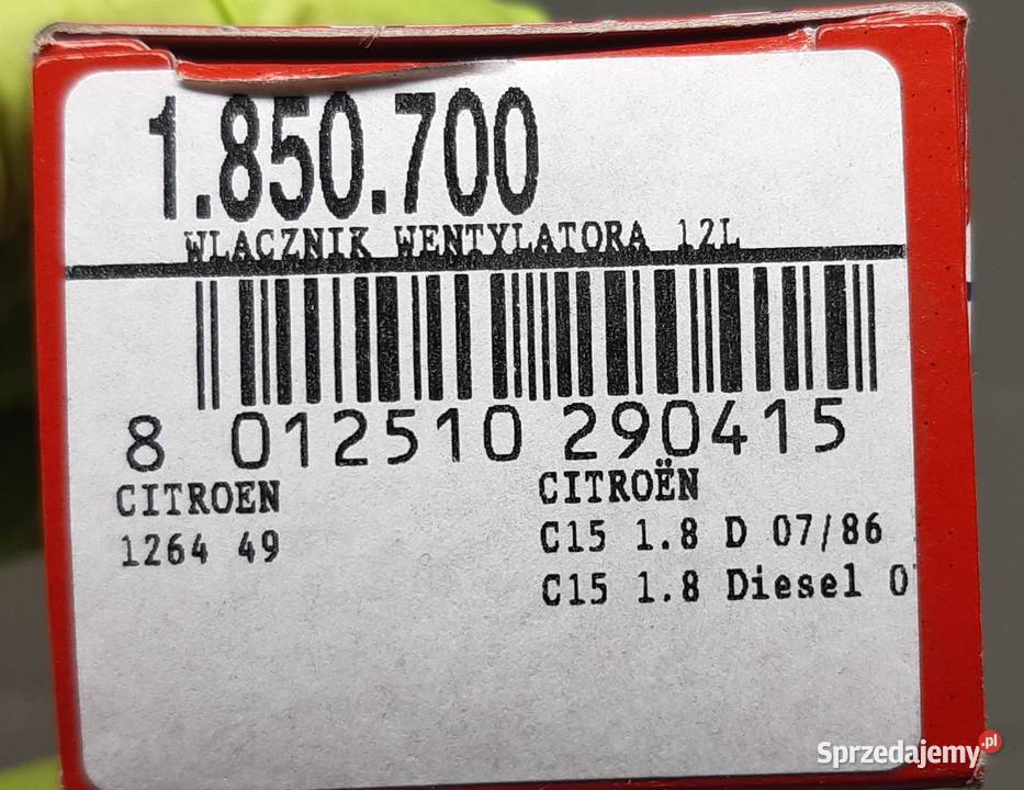 CZUJNIK WENTYLATORA CHŁODNICY CITROEN C15 18 D Mielęcin