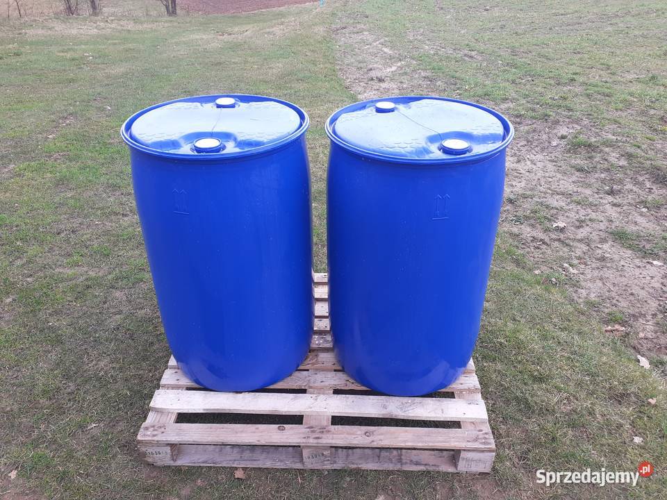 Nowa beczka plastikowa z dwoma wlewami 220 l ADR pomorskie