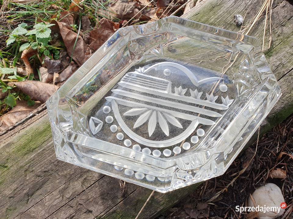 Stara kryształowa popielniczka Myszków