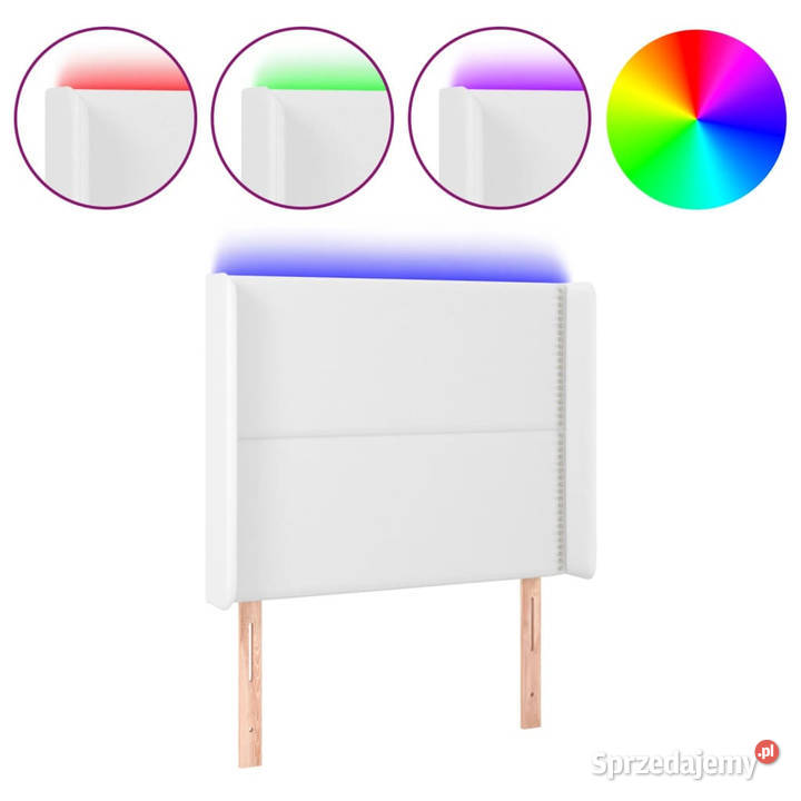 Zagłówek do łóżka z LED biały 103x16x118128 Warszawa