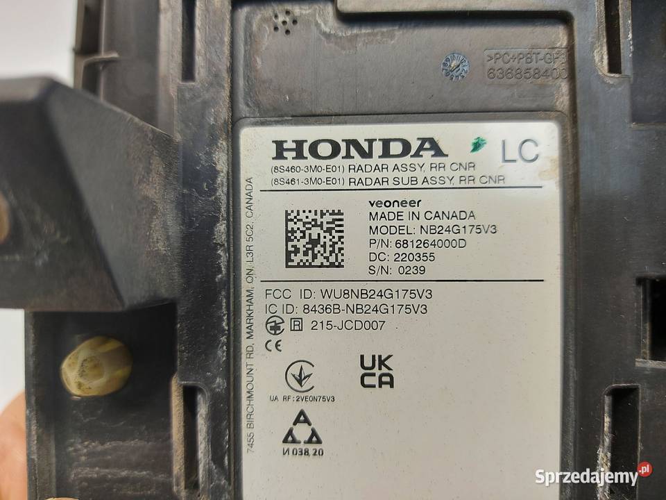 Honda HRV III eHEV 2022r RADAR LEWY TYŁ sprzedam