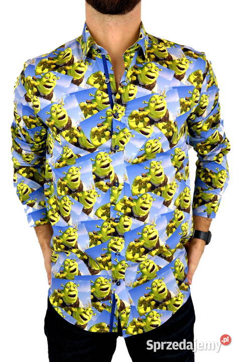 DANIEL BESSI Koszula Męska Fb090 Bajka SHREK Ostrów Wielkopolski sprzedam
