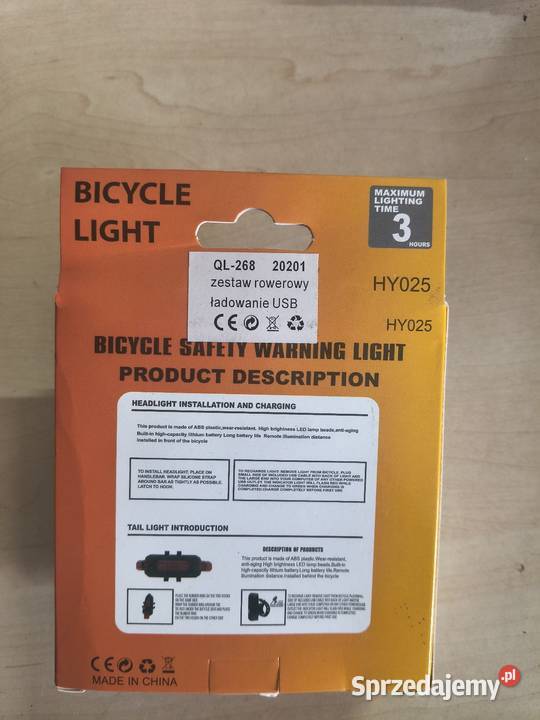 Zestaw lampek rowerowych HY025 Przysucha