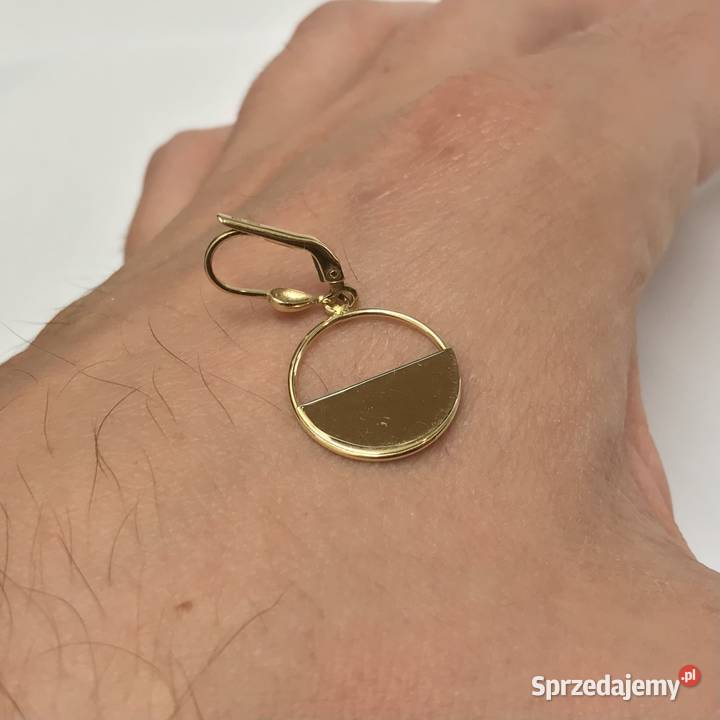Złote kolczyki 585 14K HalfMoon minimalistyczne mazowieckie Warszawa