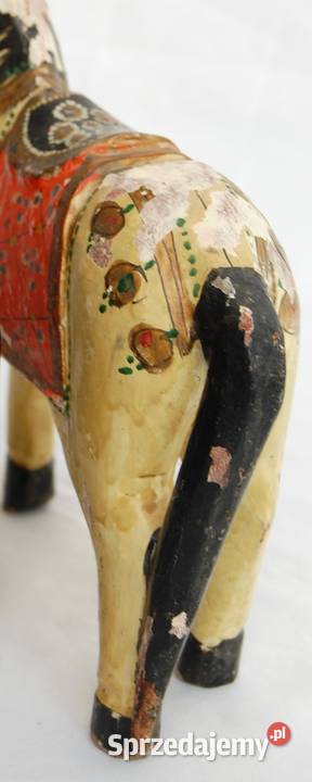 Koń indyjski rzeźba drewniana malowana indyjska Lublin