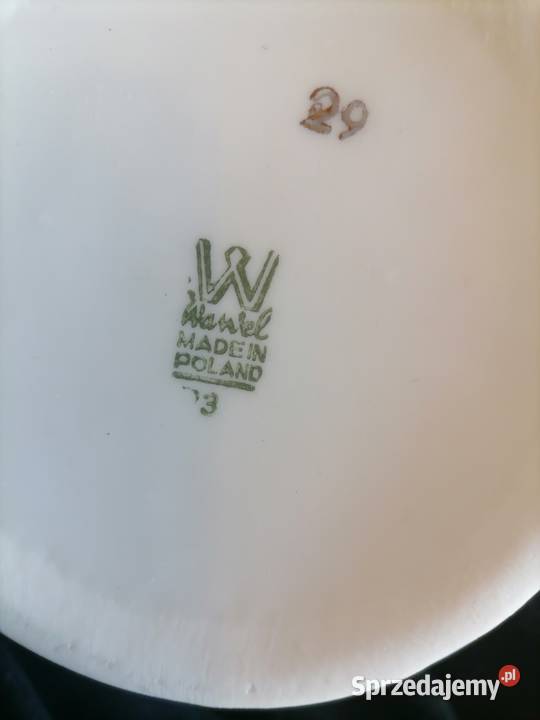 Duży Wazon Motyw Kaszubski Wawel 1960 Porcelana i szkło dolnośląskie Wałbrzych