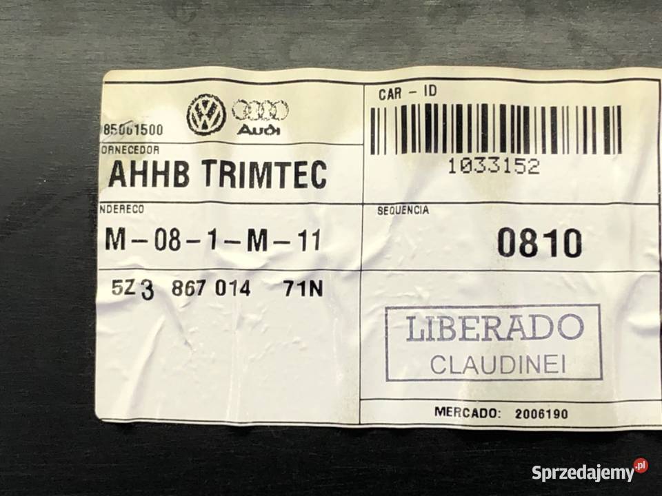 BOCZEK DRZWI PRAWY PRZÓD VW FOX Hatchback 0315