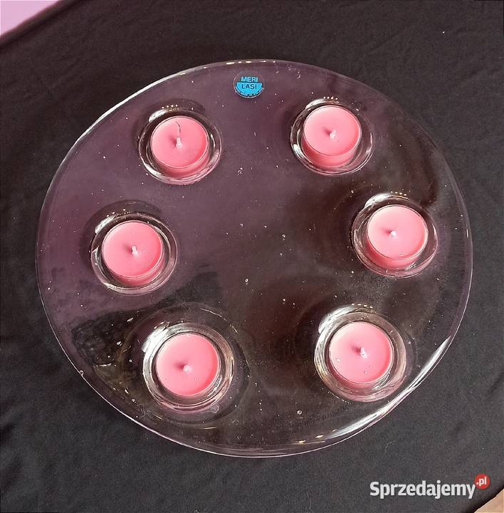 Finlandia szkło artystyczne MERI LASI świecznik