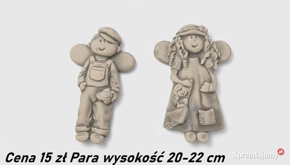 aniołek gipsowy anioł z gipsu para aniołków Wrocław